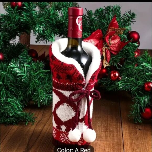 Other - CUTE cozy Wine Bottle Cover‎ Sleeve SET of 2!!. Dress up your bottles! NEW.